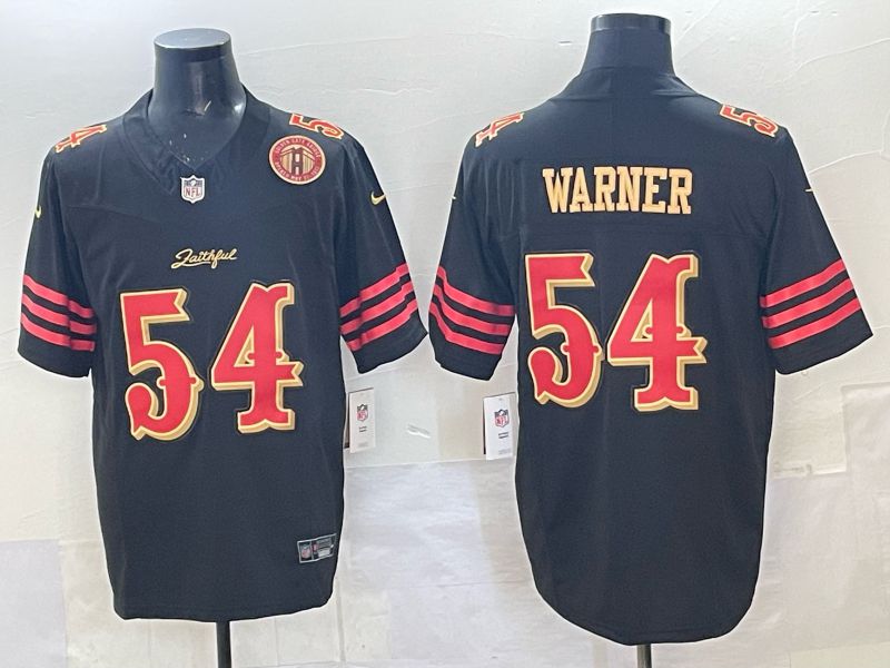 Men Nike San Francisco 49ers #54 Warner black Limited NFL 2025 Jersey 0016->san francisco 49ers->NFL Jersey